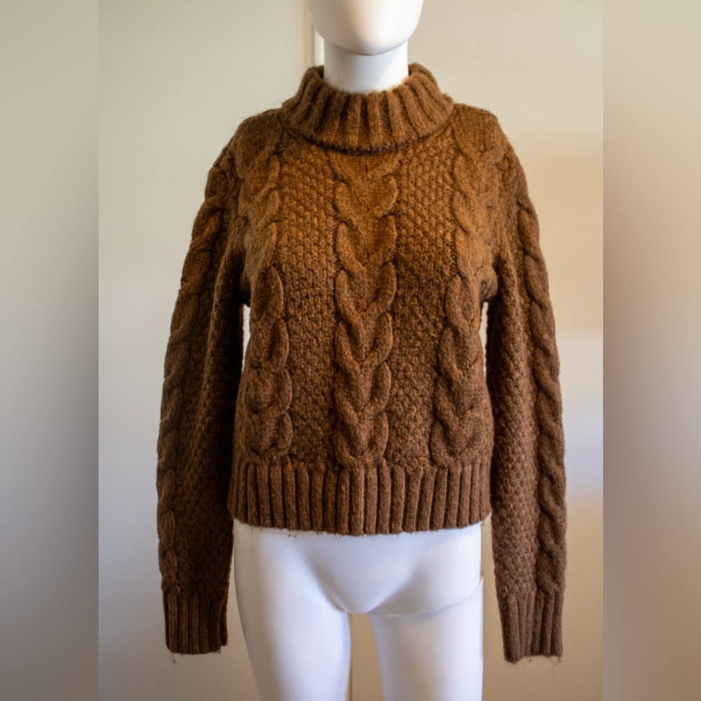 American Eagle Outfitters Vintage 90’s Warm Brown Wool Blend Womens Sweater Sz M - Picture 3 of 10